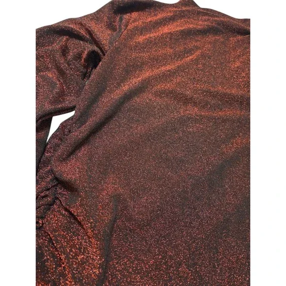 Veronica Beard Crimson Lurex Turtleneck Top - Picture 7 of 13